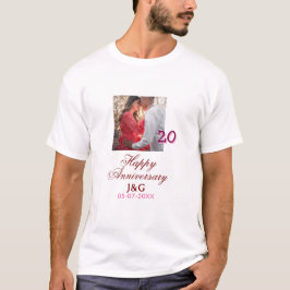 Camiseta Cheers to 20 Years happy anniversary add photo dat