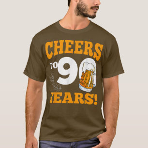 Camiseta Cheers To 90 Year Drinking Beer Funny Birthday Par