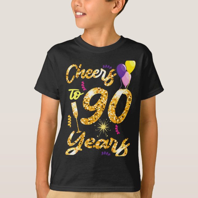 Camiseta Cheers To 90 Years 1931 90th Birthday Celebration  (Frente)