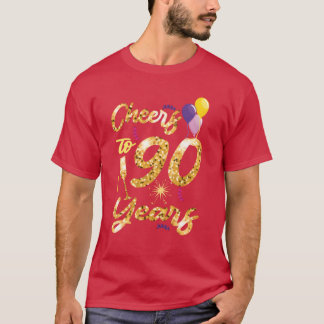 Camiseta Cheers to 90 Years 1931 90Th Birthday Celebration 