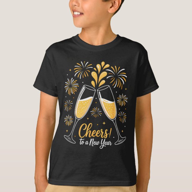 Camiseta Cheers To A New Year Eve Party Countdown Happy New (Frente)