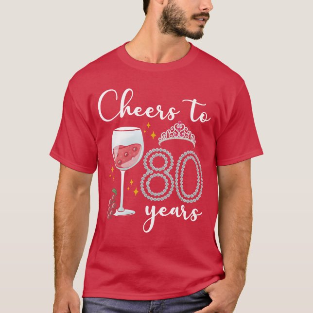 Camiseta Cheerso 80 Anos Uvas Menino comemorativo de 80 ano (Frente)