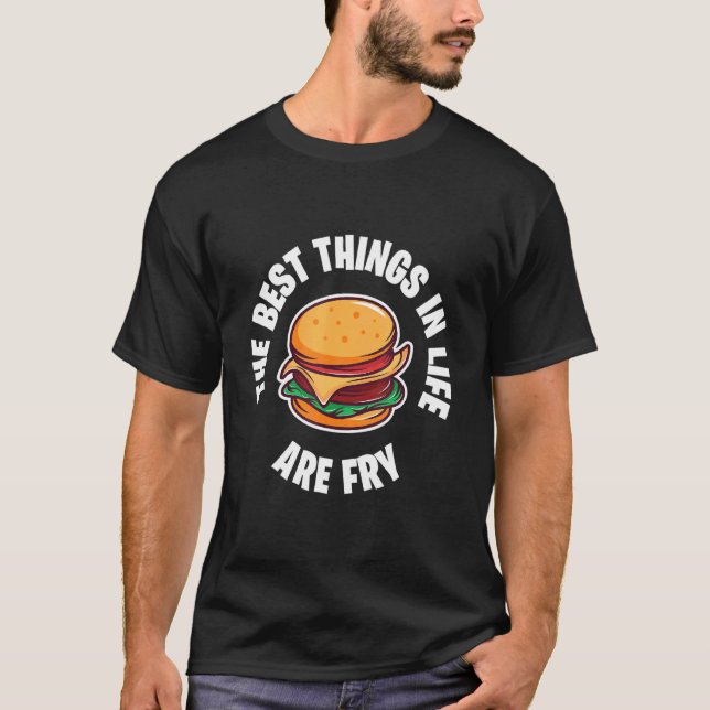 Camiseta Cheeseburger Burger Best Life Junk Comida Fried Fo (Frente)