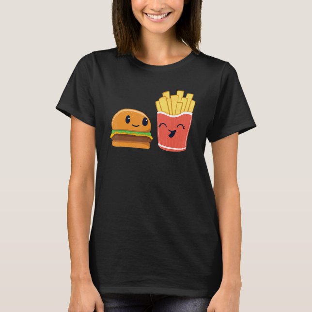 Camiseta Cheeseburger de comida e Fries Kids (Frente)