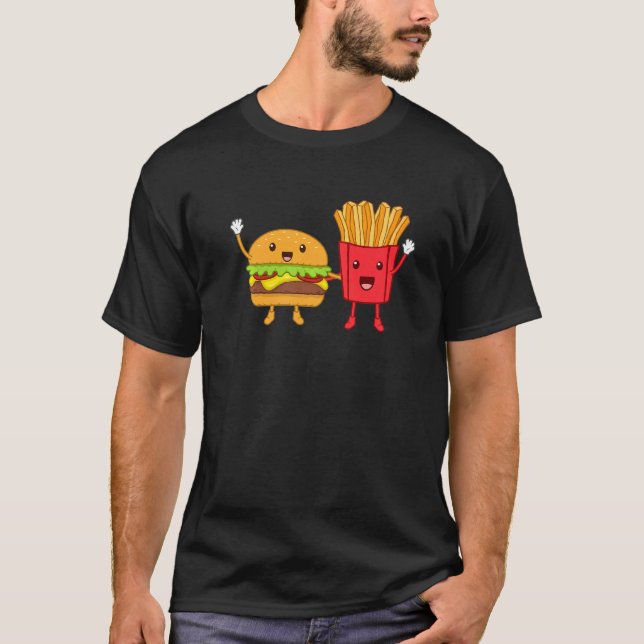 Camiseta Cheeseburger E Fries Hamburger Comida Grap (Frente)