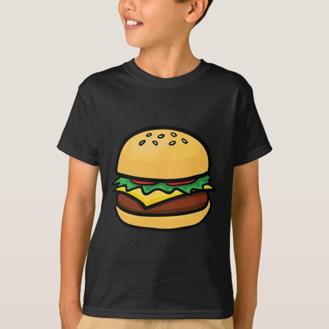 Camiseta Cheeseburger Emoticon Hamburger Cheese Bbq  (Frente)