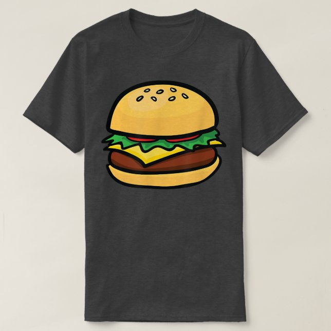 Camiseta Cheeseburger Emoticon Hamburger CHURRASCO de queij (Frente do Design)