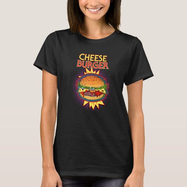 Camiseta Cheeseburger francês Fry Hamburger Comida Flash (Frente)
