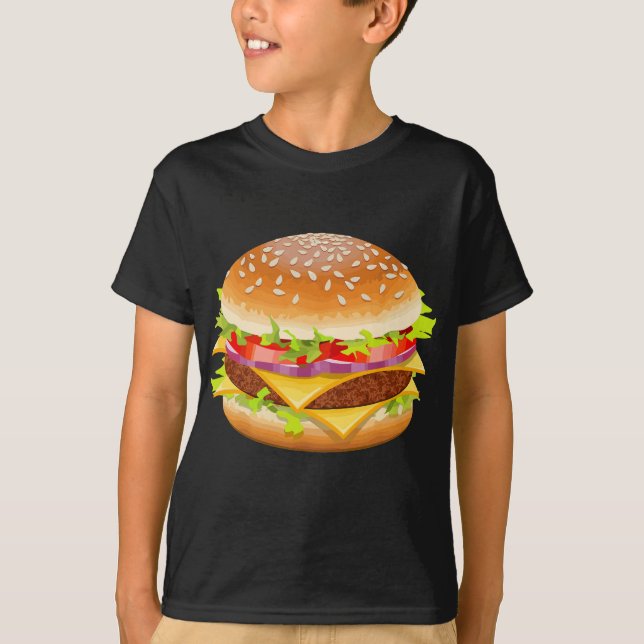 Camiseta Cheeseburger Hamburger Burger Comida Engraçado Hal (Frente)
