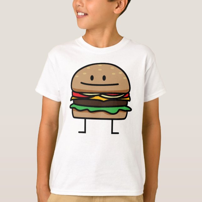 Camiseta Cheeseburger Hamburger Carne moída de carne de bov (Frente)