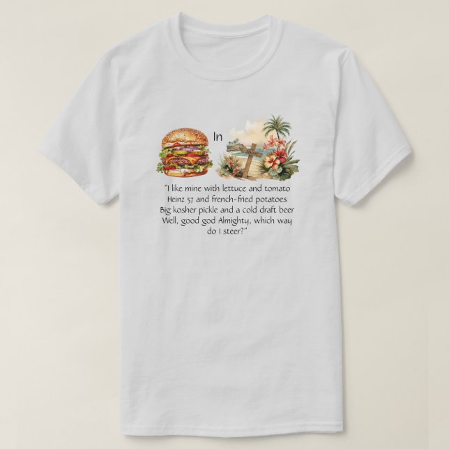 Camiseta Cheeseburger In Paradise (Frente do Design)