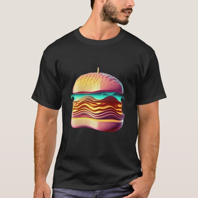 Camiseta Cheeseburger Vaporwave Retrowave Aesthetic (Frente)