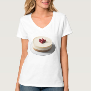 Camiseta Cheesecake delicioso com morangos no topo