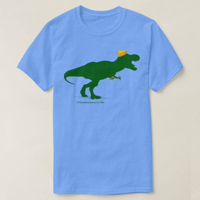 Camiseta Cheesehead Cheeseheadasaurus Packers Dinossaur (Frente do Design)