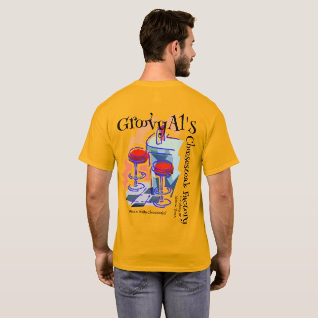 Camiseta Cheesesteaks de GroovyAl (Parte Traseira Completa)