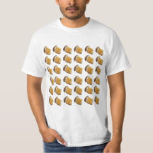 Cheesy Puffs em uma camiseta, estampa.