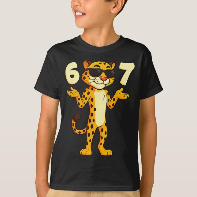 Camiseta Cheetah 67 Meme Funny Kids Teens Gen Alpha Slang 6 (Frente)