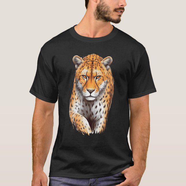 Camiseta Cheetah Animal Print Big Cat Wildlife Graphic Desi (Frente)
