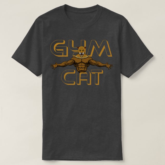 Camiseta Cheetah Gym Cat (Frente do Design)