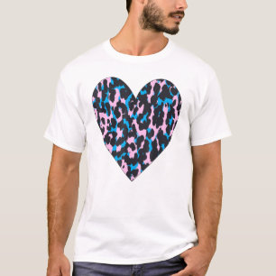 Camiseta Cheetah Heart Leopard Imprime Magic Love Symbol Bl