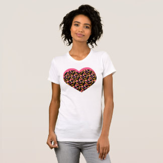 Camiseta Cheetah Heart Pink Black