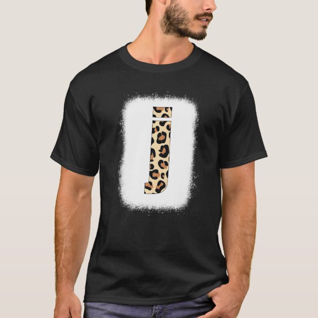 Camiseta Cheetah Impressão - Letra J Letra Inicial J Leopar (Frente)