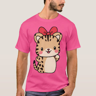 Camiseta Cheetah Kawaii Ribbon Zoo Day Trip Boys Meninas Cr