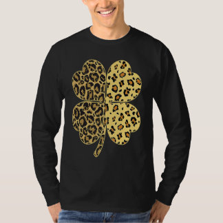 Camiseta Cheetah Leopard Print Shamrock St Patricks Day Luc