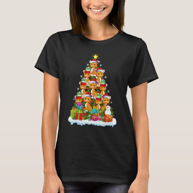 Camiseta Cheetah   Xmas Holiday   Cheetah Christmas Tree (Frente)