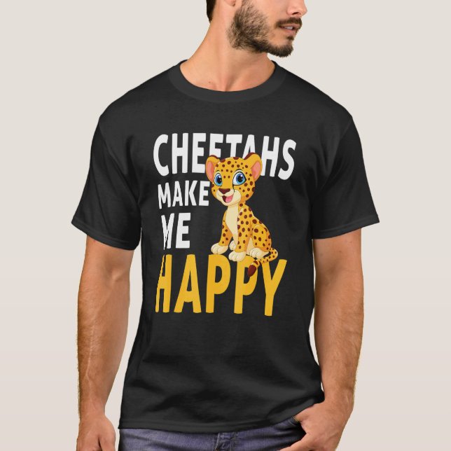 Camiseta Cheetahs Make Me Happy Cheetah (Frente)