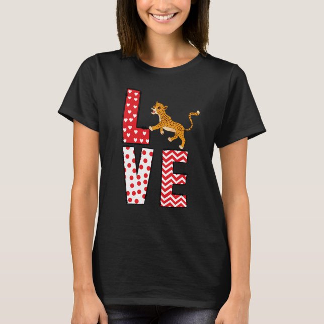 Camiseta Cheetahs Valentines Day Love Valentine Cute Hearts (Frente)