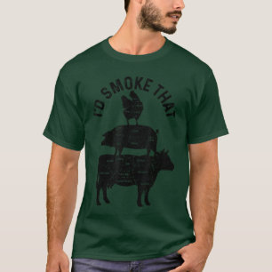 Camiseta Chef Açougueiro BBQ Id Smokehat Porco Boi Engraçad