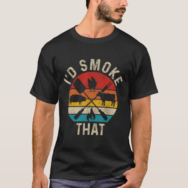 Camiseta Chef Açougueiro Churrasco Eu Fumaria Aquele Dia Do (Frente)