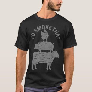 Camiseta Chef Açougueiro Churrasco Eu Fumaria Esse Porco Bo