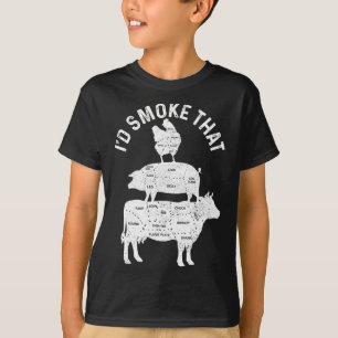 Camiseta Chef Açougueiro Churrasco Eu Fumaria Esse Porco Bo