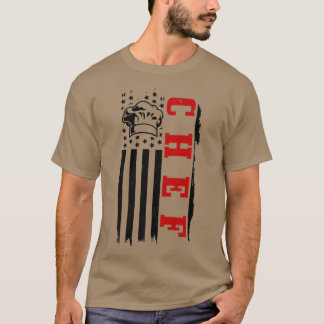 Camiseta chef american flag patriotic cook cooking bbq gril