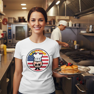 Camiseta Chef Bem-vindo com bandeira americana