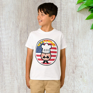 Camiseta Chef Bem-vindo com bandeira americana