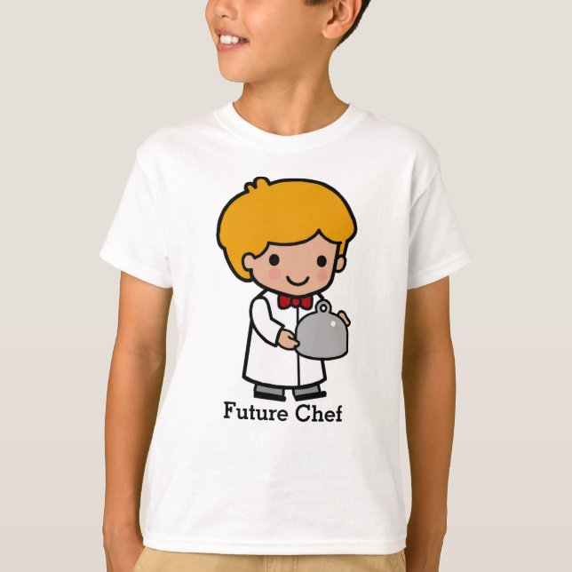 Camiseta Chef Bonito com Arco Gravata e bandeja de serviço (Frente)