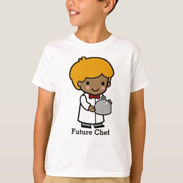 Camiseta Chef Bonito com Arco Gravata e bandeja de serviço (Frente)