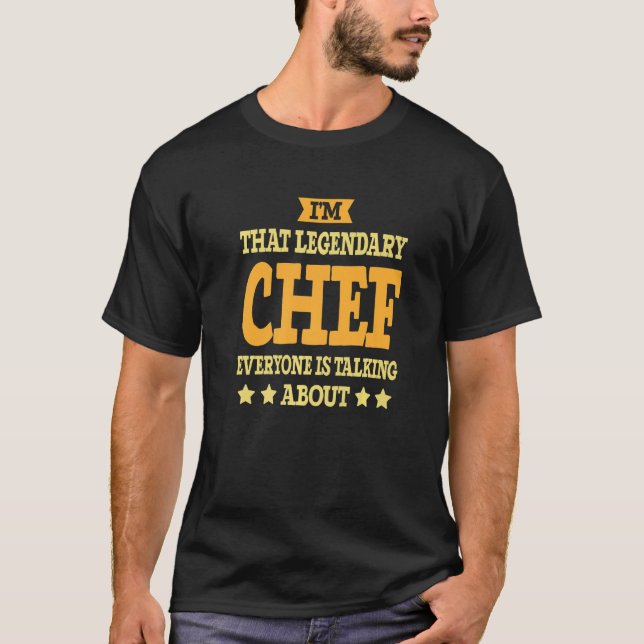 Camiseta Chef Cargo Título de Trabalho Empregado Chefe de p (Frente)