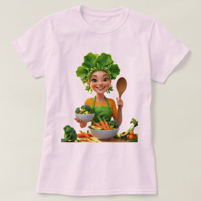 Camiseta Chef com Poder das Plantas – Cozinhando com Gentil (Frente do Design)