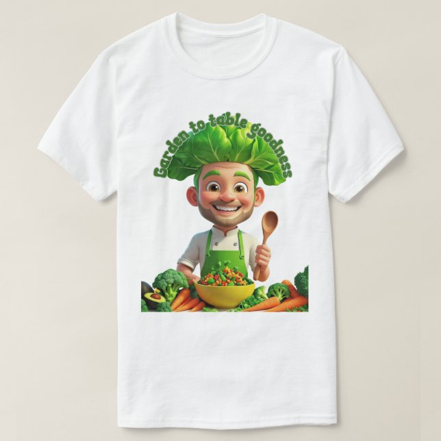 Camiseta Chef com Poder de Plantas – Cozinhando com Gentile (Frente do Design)