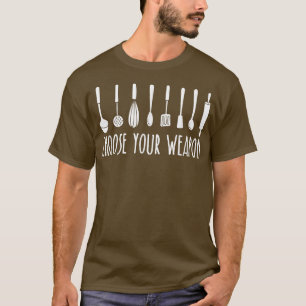 Camiseta Chef Com Utensílios De Cozinhar Para A Cozinha
