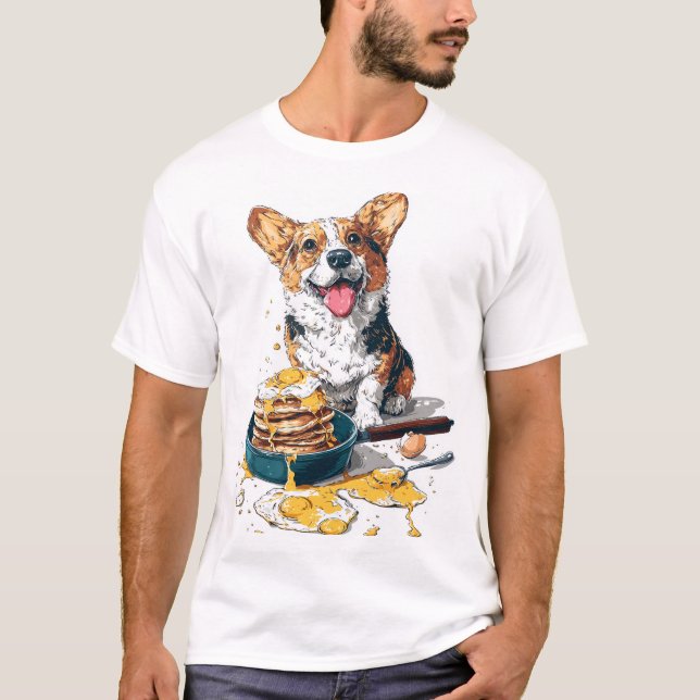Camiseta Chef Corgi � Cão de Cozinha Engraçado (Frente)