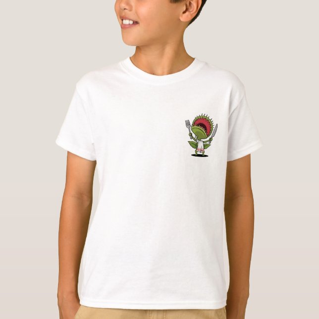 Camiseta Chef Crianças Armadilha de Vênus Faminta (Frente)