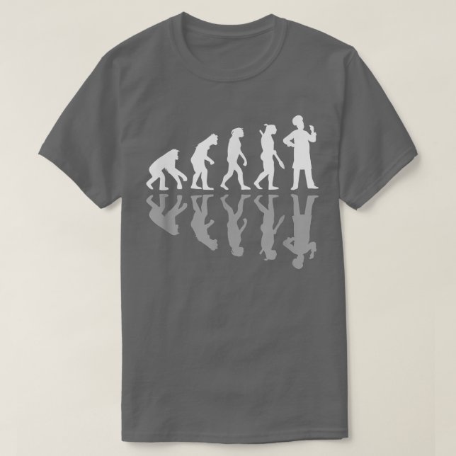 Camiseta Chef Culinário Cook Funny Human Evolution Cozinhar (Frente do Design)