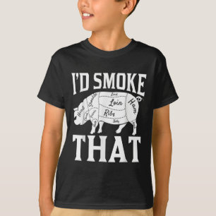 Camiseta Chef De Churrasco Engraçado Fumava Esse Bar Engraç