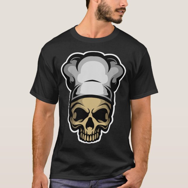 Camiseta Chef de crânio irritado (Frente)