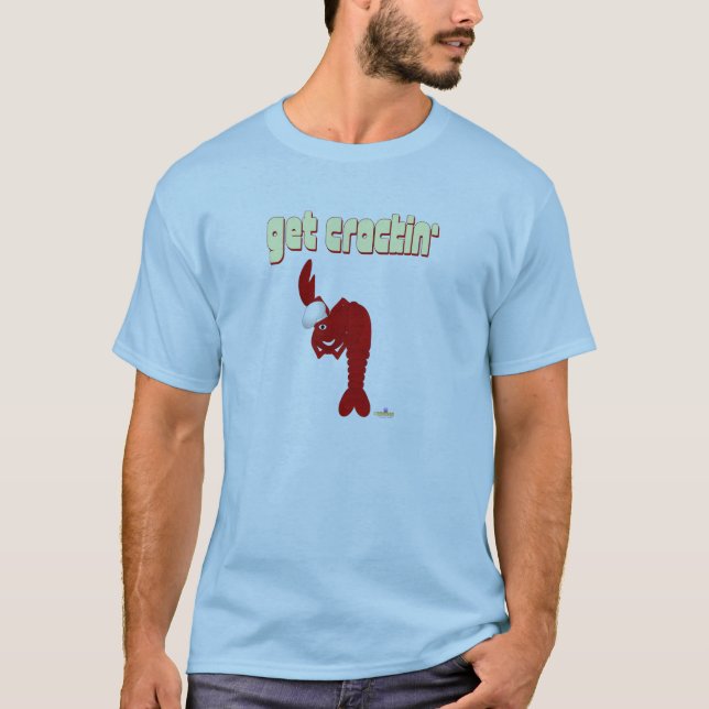 Camiseta Chef de Lagosta Vermelho Que Prende (Frente)